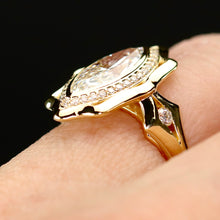 Load image into Gallery viewer, MANOR ROYAL: The Sienna - 1.64ctw Marquise lab grown diamond halo ring in 14k yellow gold