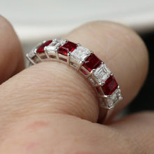 Load image into Gallery viewer, MANOR ROYAL: The Sarah - Lab grown ruby and diamond ring in 14k white gold