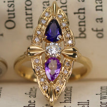 Load image into Gallery viewer, Estate multi gemstone ring in 18k yellow gold from Manor Jewels