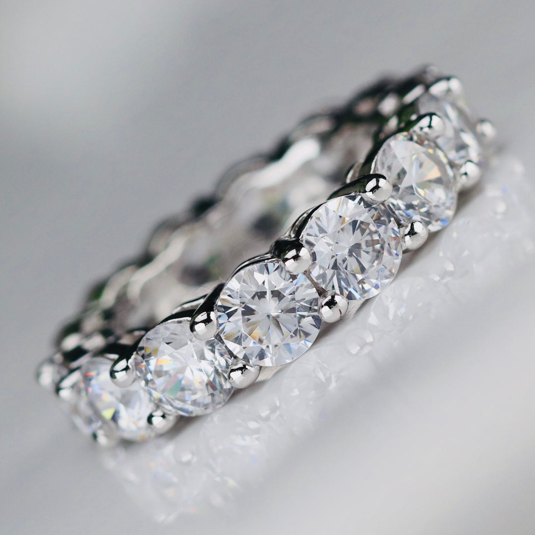 Sterling silver CZ eternity band