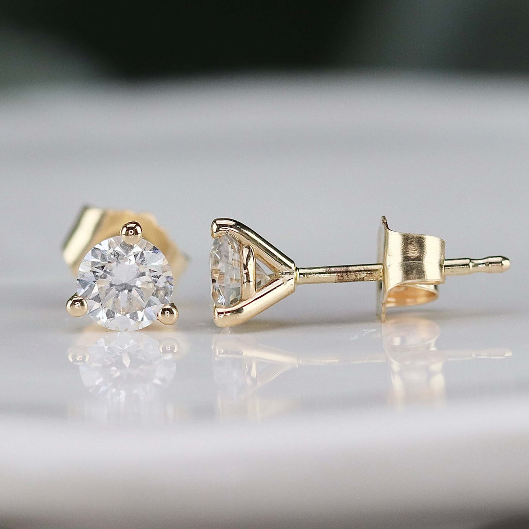 Lab grown .60ctw F-G/SI Diamond studs in 14k yellow gold