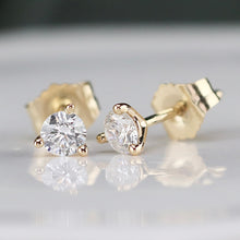 Load image into Gallery viewer, Lab grown .29ctw F-G/SI Diamond studs in 14k yellow gold