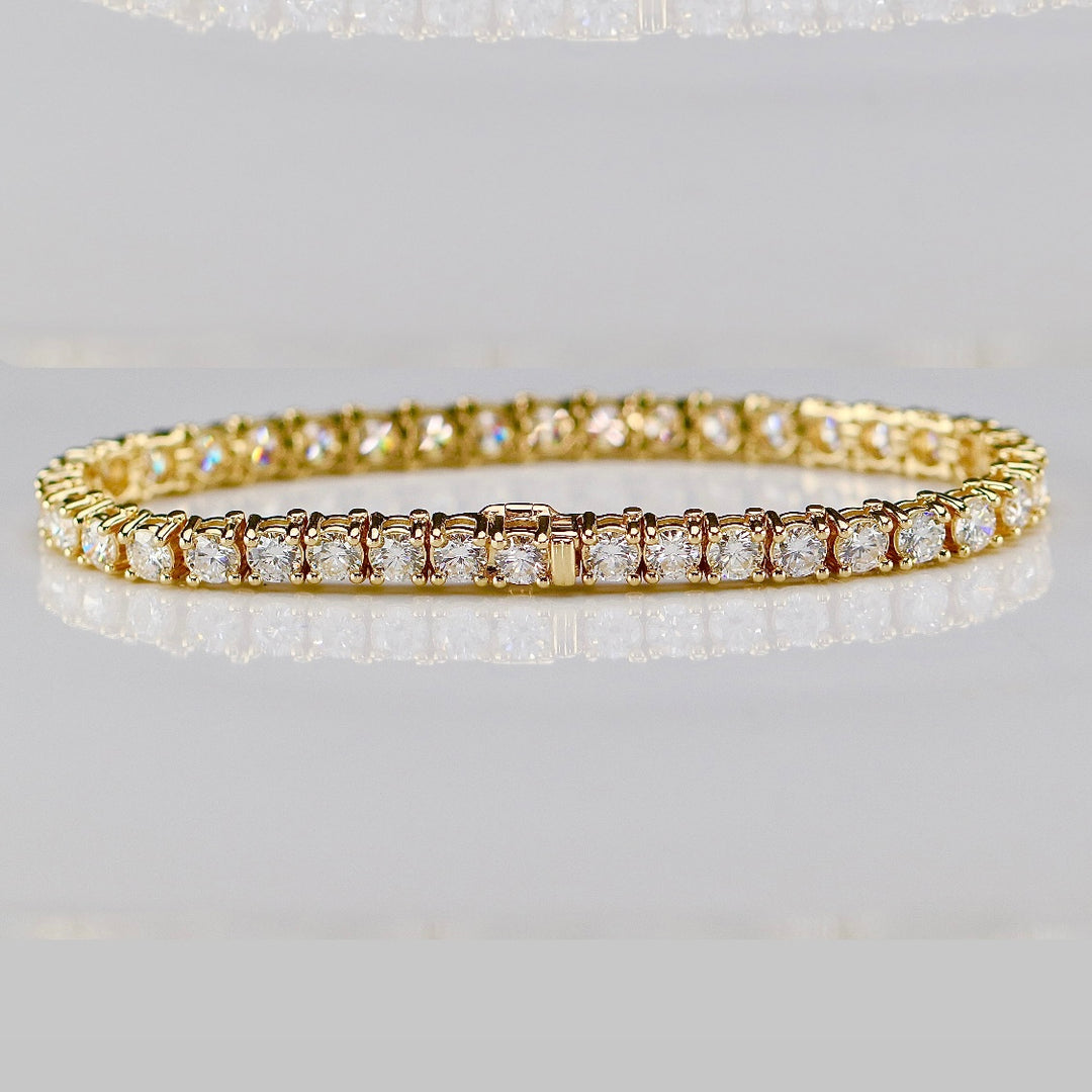 SPECIAL: Approx 10ctw Lab Grown Diamond tennis bracelet in 14k yellow gold