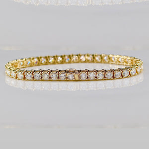 SPECIAL: Approx 10ctw Lab Grown Diamond tennis bracelet in 14k yellow gold