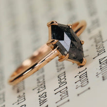 Load image into Gallery viewer, Salt and pepper diamond ring in 14k rose gold from Manor Jewels.