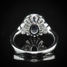 Load image into Gallery viewer, SALE!!  Sapphire and diamond ring in 14k white gold