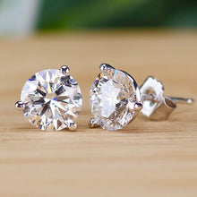 Load image into Gallery viewer, Lab grown 3ctw Diamond studs in 14k white gold