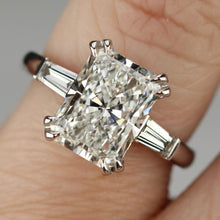 Load image into Gallery viewer, MANOR ROYAL: The Alexandra - 3.85ct radiant cut lab grown diamond ring in 14k white gold