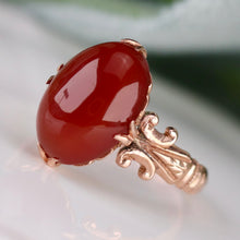 Load image into Gallery viewer, Vintage Carnelian ring in 14k rose gold