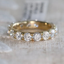 Load image into Gallery viewer, Lab grown 4ctw diamond eternity band ring in 14k yellow gold