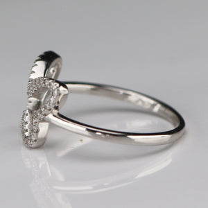 Sterling silver CZ butterfly ring