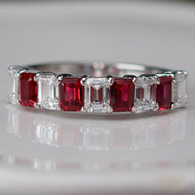 Load image into Gallery viewer, MANOR ROYAL: The Sarah - Lab grown ruby and diamond ring in 14k white gold