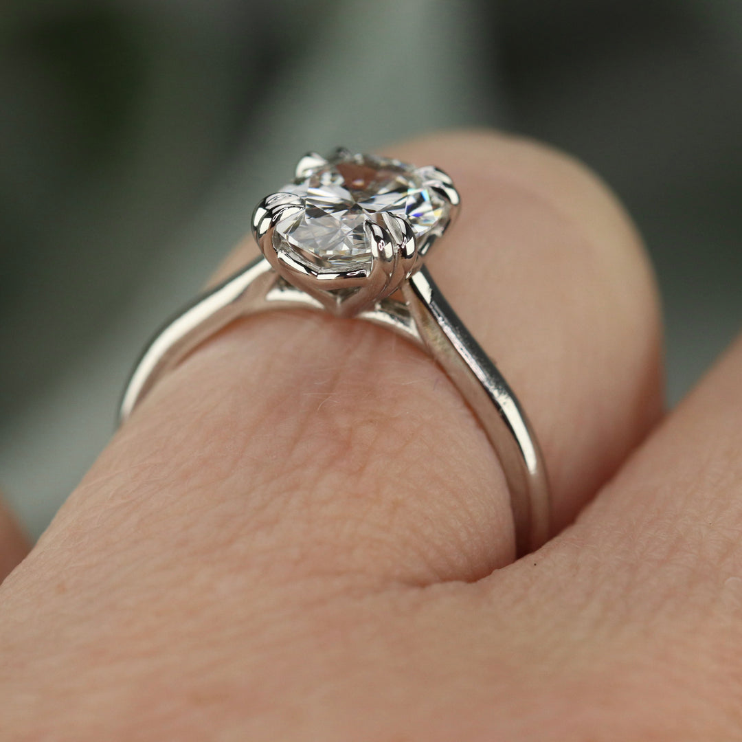 MANOR ROYAL:  The Ophelia - 1.92ct lab grown oval diamond ring in 14k white gold D/VVS2