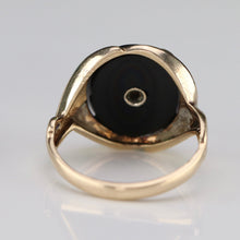 Load image into Gallery viewer, Vintage oval onyx and diamond ring in yellow gold