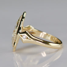 Load image into Gallery viewer, MANOR ROYAL: The Sienna - 1.64ctw Marquise lab grown diamond halo ring in 14k yellow gold