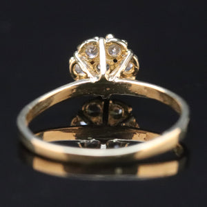 Vintage ring with diamonds in yellow gold from Manor Jewels