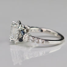 Load image into Gallery viewer, Vera Wang Designer Lab Grown emerald cut diamond ring in 14k white gold