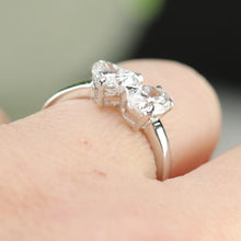 Load image into Gallery viewer, 2ctw lab grown toi et moi 2 stone diamond ring in 14k white gold