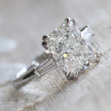 Load image into Gallery viewer, MANOR ROYAL: The Alexandra - 3.85ct radiant cut lab grown diamond ring in 14k white gold