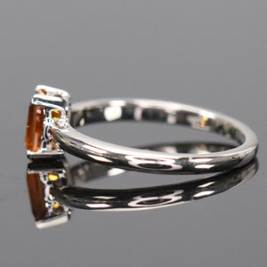 Citrine solitaire ring in white gold