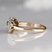 Load image into Gallery viewer, Vintage princess style single cut diamond ring in 14k yellow and white gold