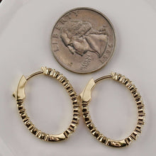 Load image into Gallery viewer, 3.085ctw Lab Grown diamond oval hoops in 14k yellow gold