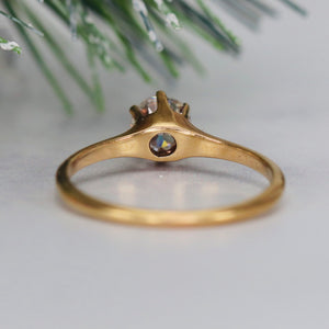 Vintage old european cut OEC diamond ring in 14k yellow gold from Manor Jewels