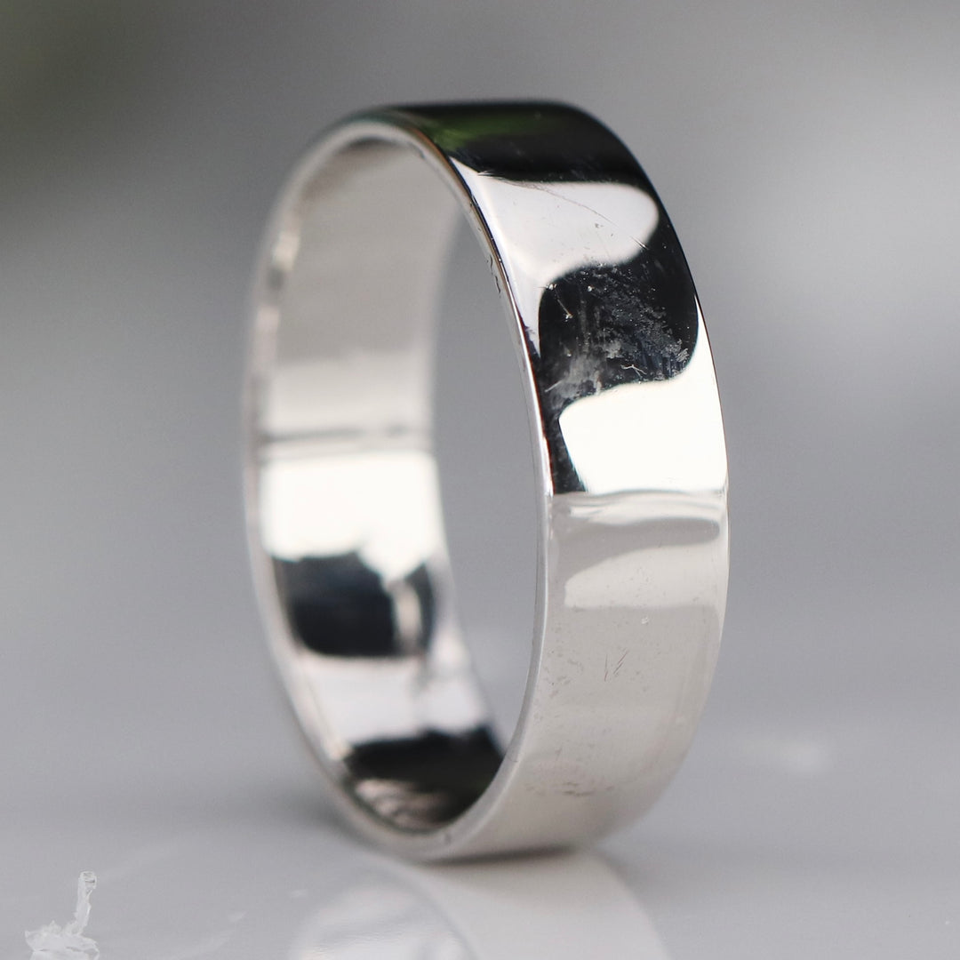 Sterling silver plain polished band