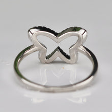 Load image into Gallery viewer, Sterling silver CZ butterfly ring