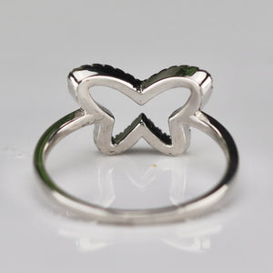 Sterling silver CZ butterfly ring