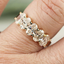 Load image into Gallery viewer, Lab grown 1.95ctw 5 stone oval diamond band ring in 14k yellow gold