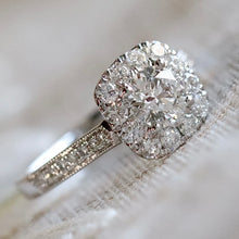 Load image into Gallery viewer, Lab grown diamond halo ring in 14k white gold