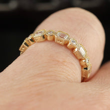 Load image into Gallery viewer, SALE!!  Emerald cut and round Diamond band in 14k yellow gold