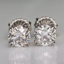 Load image into Gallery viewer, MANOR ROYAL: Lab grown 3.82ctw certed F/VS1 Ideal Diamond studs in 14k white gold