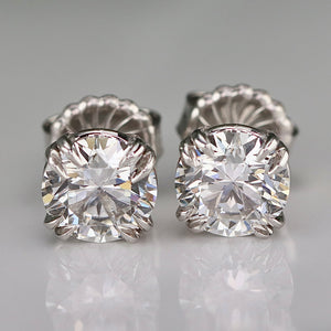 MANOR ROYAL: Lab grown 3.82ctw certed F/VS1 Ideal Diamond studs in 14k white gold