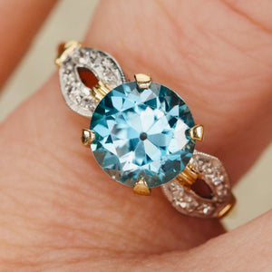 Find the perfect vintage blue zircon ring for any occasion on our website. Our antique blue zircon rings have been hand selected for quality and desirability.