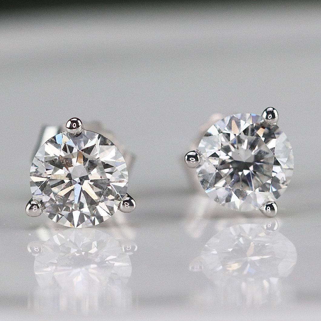 Lab grown 1.16ctw F-G/SI Diamond studs in 14k white gold