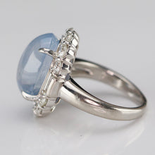 Load image into Gallery viewer, Estate Star sapphire and diamond ring in platinum