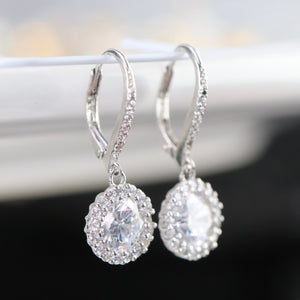 Sterling silver CZ drop earrings