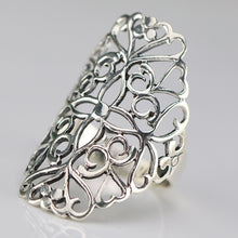 Load image into Gallery viewer, Large sterling silver filigree ring