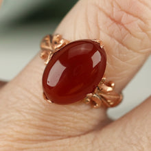 Load image into Gallery viewer, Vintage Carnelian ring in 14k rose gold