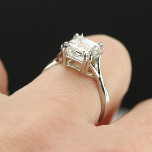 MANOR ROYAL: The Aurora - 3.14ct Asscher cut lab grown diamond ring in 14k white gold