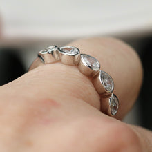 Load image into Gallery viewer, Lab grown 5 stone diamond band ring in 14k white gold