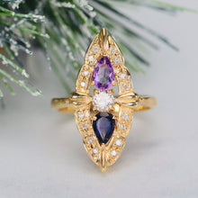 Load image into Gallery viewer, Estate multi gemstone ring in 18k yellow gold