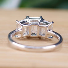 Load image into Gallery viewer, MANOR ROYAL:  The Charlotte - 3 stone 3.03ctw lab grown emerald cut diamond ring in platinum