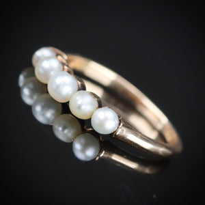 Vintage Pearl band ring in 14k yellow gold