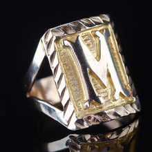 Load image into Gallery viewer, Vintage signet ring with letter M in yellow gold from Manor Jewels