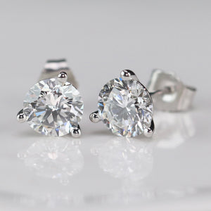 Lab grown 2.19ctw Diamond studs in 14k white gold