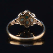 Load image into Gallery viewer, Vintage opal and emerald cluster ring in yellow gold