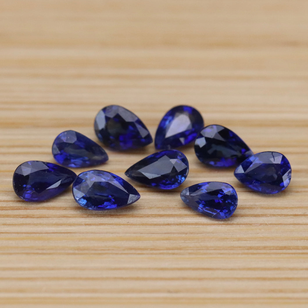 2.82ctw of blue pear shaped sapphires